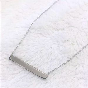 925 Sterling silver horizontal stick bar necklace